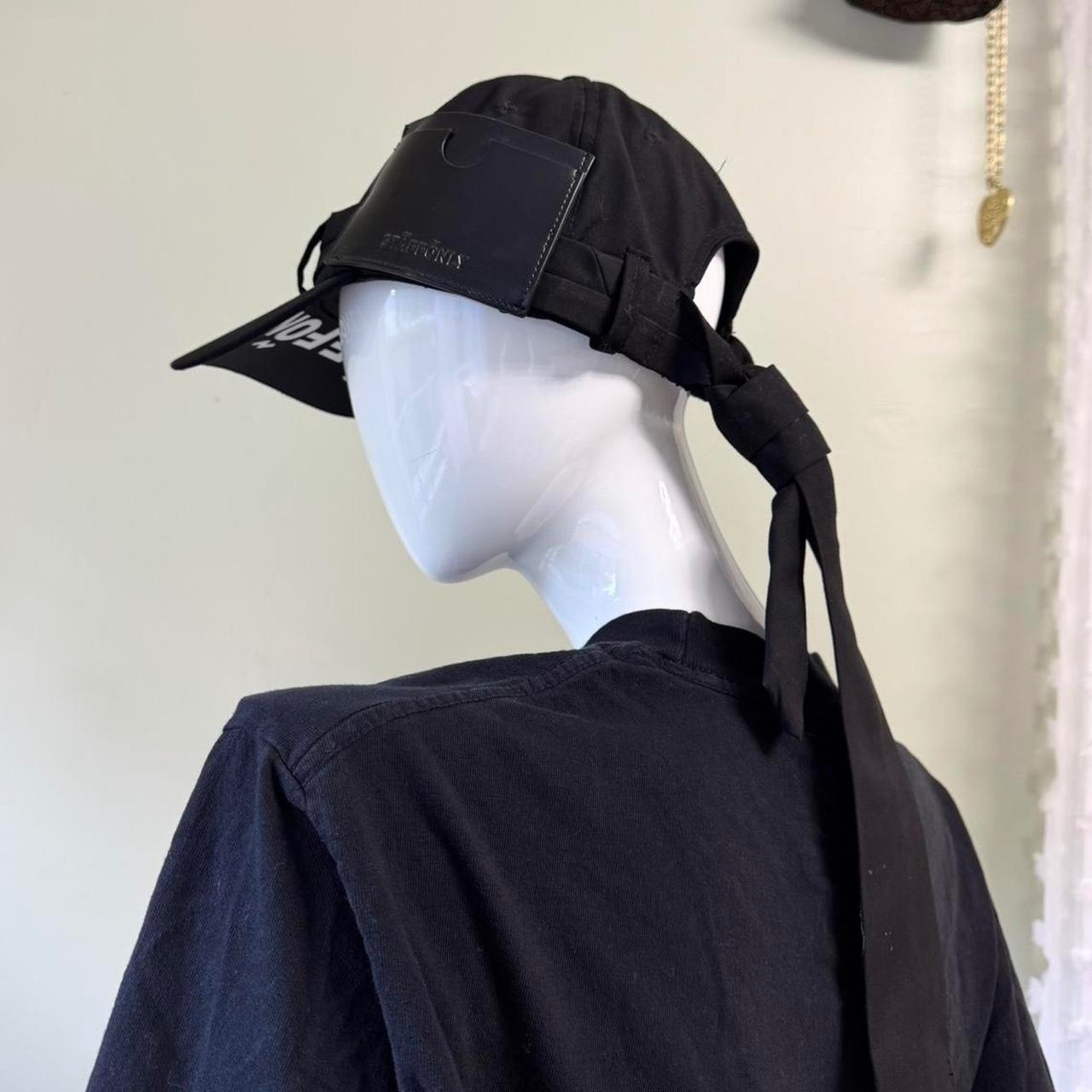 Staffonly Black Baseball Hat With Tie Avant-Garde Black Staffonly Cap